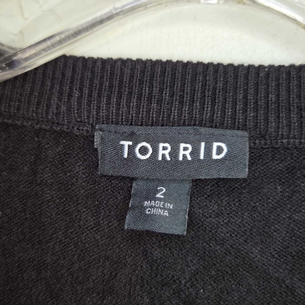 Torrid Black EUC Sz 2X Women's Sweater - Picture 4 of 13
